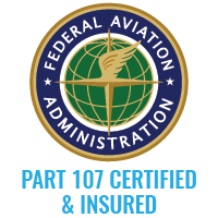 Federal Aviation Administration Part 107 Certified and Insured badge