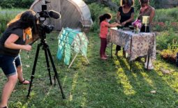 filming at bipoc community garden