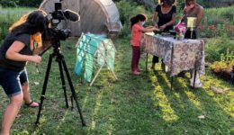 filming at bipoc community garden
